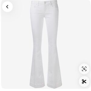 Paige Fiona Sz 29 white zip bell bottom jeans